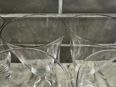 Fostoria Crystal Goblets with Silver Rim – Set of 6