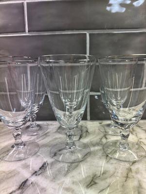 Fostoria Crystal Goblets with Silver Rim – Set of 6