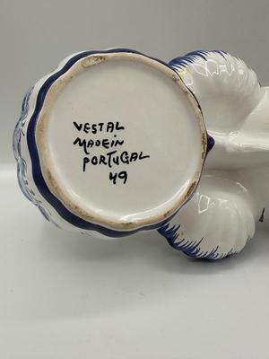 Vestal Portugal Blue & White Hand-Painted Divided Serving Dish
