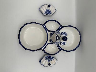 Vestal Portugal Blue & White Hand-Painted Divided Serving Dish
