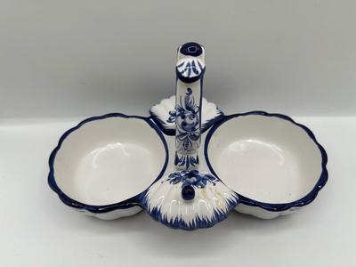 Vestal Portugal Blue & White Hand-Painted Divided Serving Dish