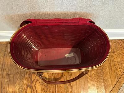 Longaberger Handwoven Bag with Leather Handles