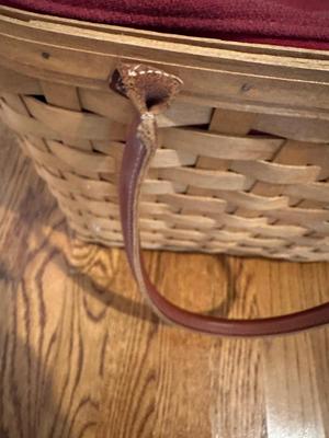 Longaberger Handwoven Bag with Leather Handles