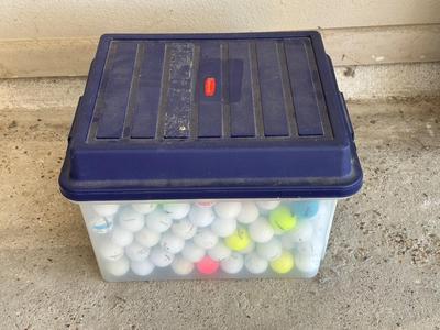 Large Bin of Mixed Golf Balls – Various Brands & Colors