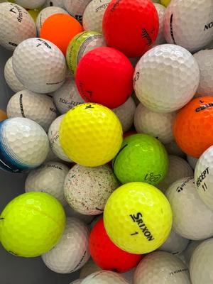 Large Bin of Mixed Golf Balls – Various Brands & Colors