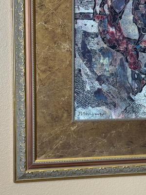 Framed Abstract Mixed Media Artwork
