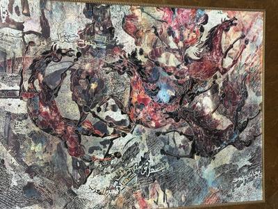 Framed Abstract Mixed Media Artwork