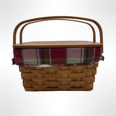 Longaberger Basket with Lid and Plastic Liner