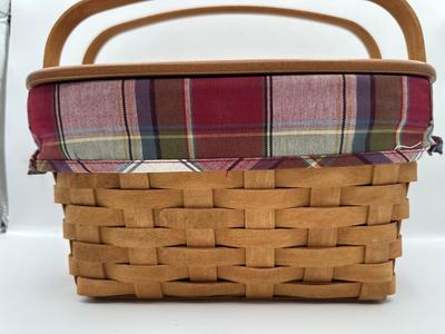 Longaberger Basket with Lid and Plastic Liner