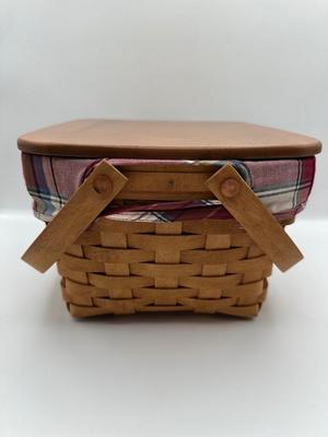 Longaberger Basket with Lid and Plastic Liner