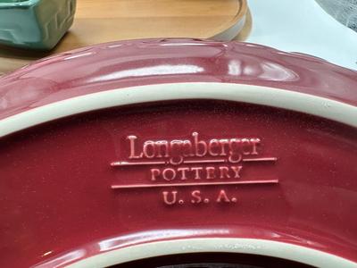 Longaberger Pottery Crescent Dishes & Lazy Susan