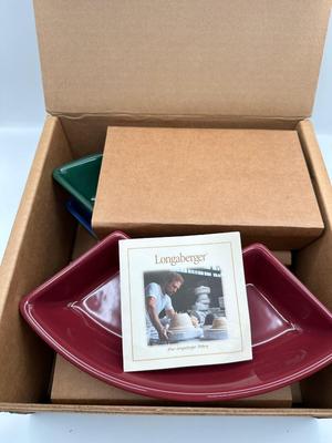 Longaberger Pottery Crescent Dishes & Lazy Susan