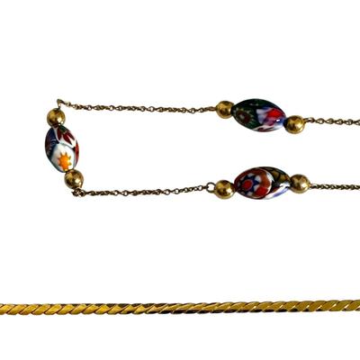 Costume Jewelry Lot of Gold Colored Necklaces