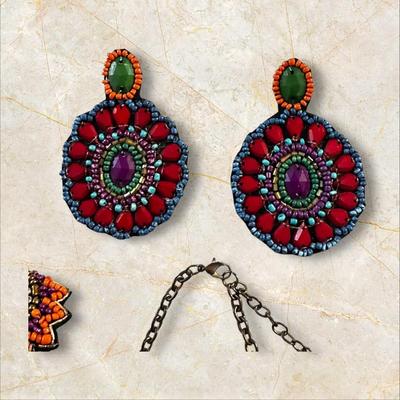 Beaded Boho Colorful Costume Jewelry Set