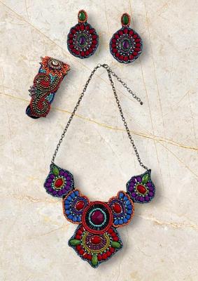 Beaded Boho Colorful Costume Jewelry Set