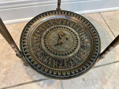 Handmade Egyptian Two-Tier Metal Tray Table