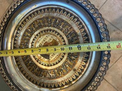 Handmade Egyptian Two-Tier Metal Tray Table