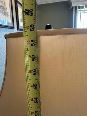 Black Floor Lamp with Fabric Shade