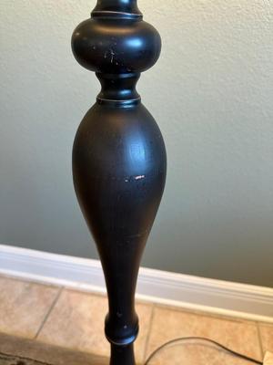 Black Floor Lamp with Fabric Shade
