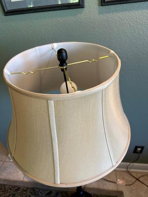 Black Floor Lamp with Fabric Shade