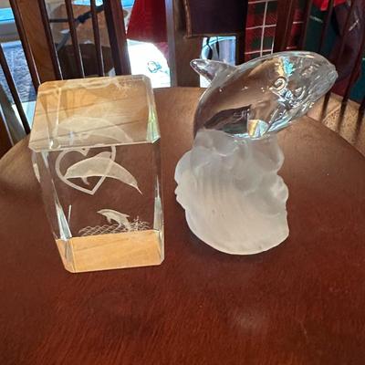 Dophin and Whale Small Glass Decor Items
