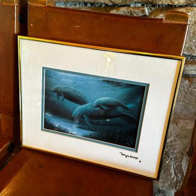 Framed Picture of Ocean Manatees by Wyland