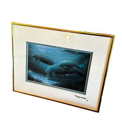 Framed Picture of Ocean Manatees by Wyland