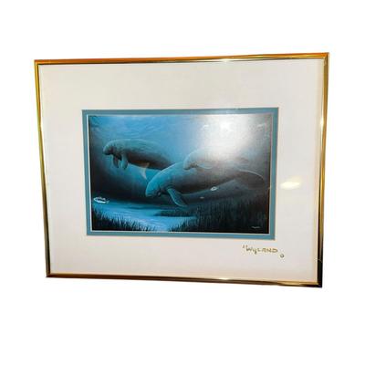 Framed Picture of Ocean Manatees by Wyland