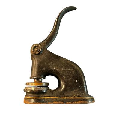 VIntage (nonworking) Metal Seal Stamping Tool