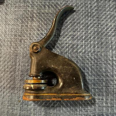 VIntage (nonworking) Metal Seal Stamping Tool