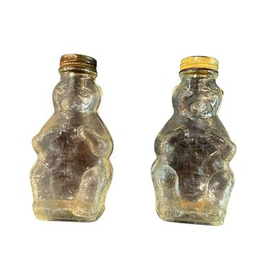Vintage Glass Bear Salt and Pepper Shakers