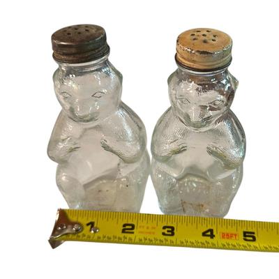 Vintage Glass Bear Salt and Pepper Shakers