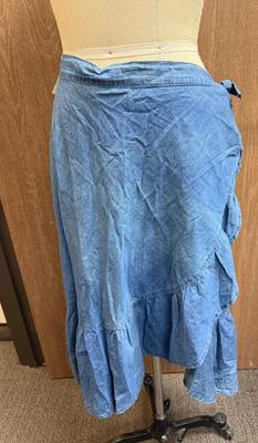 Sale Photo Thumbnail #392: Wrap Around design denim skirt in good condition.