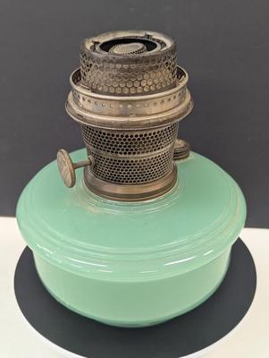 Sale Photo Thumbnail #2361: Aladdin Model B Green Moonstone Shelf Lamp