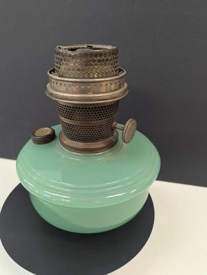 Sale Photo Thumbnail #2363: Aladdin Model B Green Moonstone Shelf Lamp