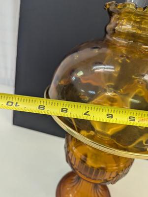 Sale Photo Thumbnail #2360: Aladdin Amber Lincoln Draft Drape Lamp