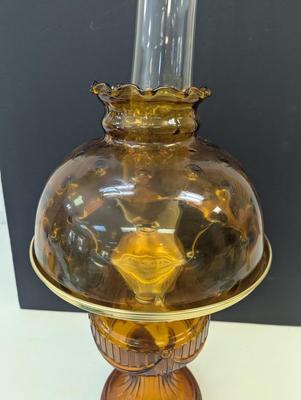 Sale Photo Thumbnail #2358: Aladdin Amber Lincoln Draft Drape Lamp