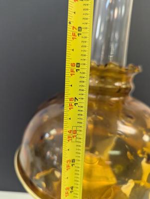 Sale Photo Thumbnail #2359: Aladdin Amber Lincoln Draft Drape Lamp