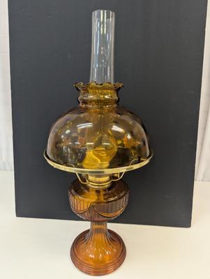 Sale Photo Thumbnail #2355: Aladdin Amber Lincoln Draft Drape Lamp