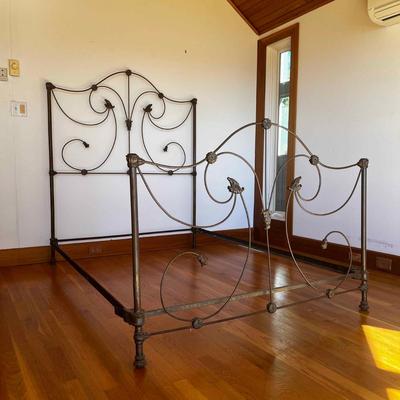 Sale Photo Thumbnail #1230: Measures: 6'7" long x 54" wide x 65" high (headboard) x 40" high (foot board)