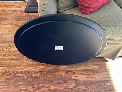 ETHAN ALLEN CHINOISERIE CRACKLE TEXTURED OVAL TRAY TABLE
