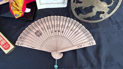 JAPANESE GEISHA DOLL WITH COA AND OTHER ASIAN THEMED ITEMS