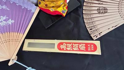 JAPANESE GEISHA DOLL WITH COA AND OTHER ASIAN THEMED ITEMS