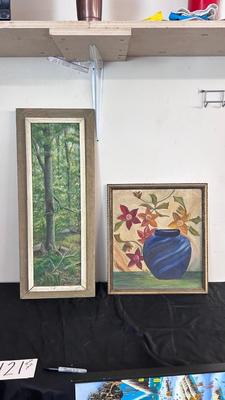 2 HAND PAINTED PIECES OF ARTWORK