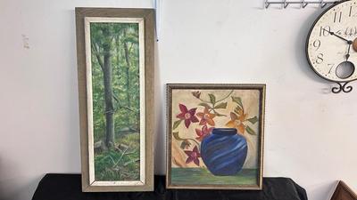2 HAND PAINTED PIECES OF ARTWORK
