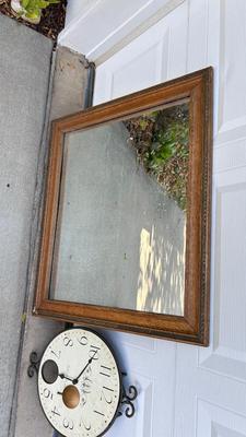 HOWARD MILLER PENDULUM WALL CLOCK AND LARGE HEAVY MIRROR