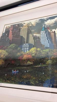SERIOLITHOGRAPGH SIGNED AND NUMBERED 50/99 ARTWORK OF CENTRAL PARK BY ARTIST ALEXANDER CHEN