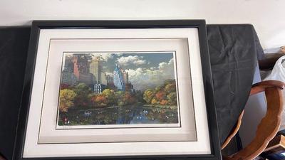 SERIOLITHOGRAPGH SIGNED AND NUMBERED 50/99 ARTWORK OF CENTRAL PARK BY ARTIST ALEXANDER CHEN