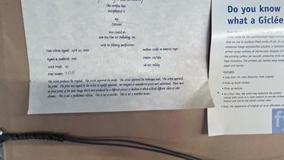 SIGN IN NUMBERED PRINT OF CONTEMPORARY ART BY ARTIST DEROSIER 705/950 WITH CERTIFICATE OF AUTHENTICITY