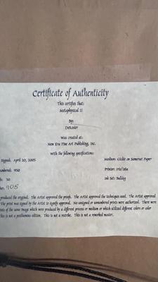 SIGN IN NUMBERED PRINT OF CONTEMPORARY ART BY ARTIST DEROSIER 705/950 WITH CERTIFICATE OF AUTHENTICITY